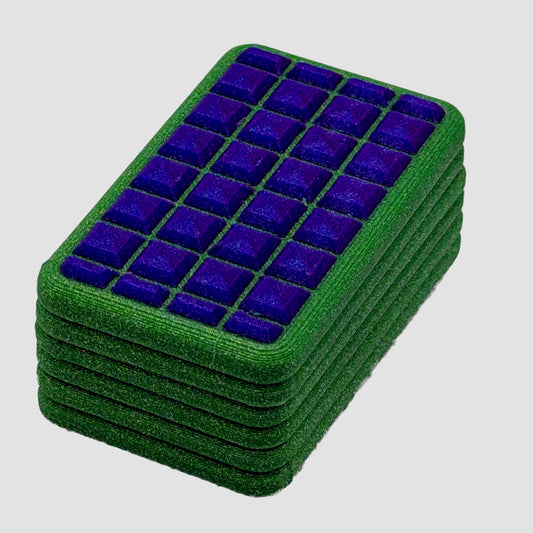 M01MC Galaxy Green/Shimmer Purple Grenade - Modular Dual Material Fidget Slider