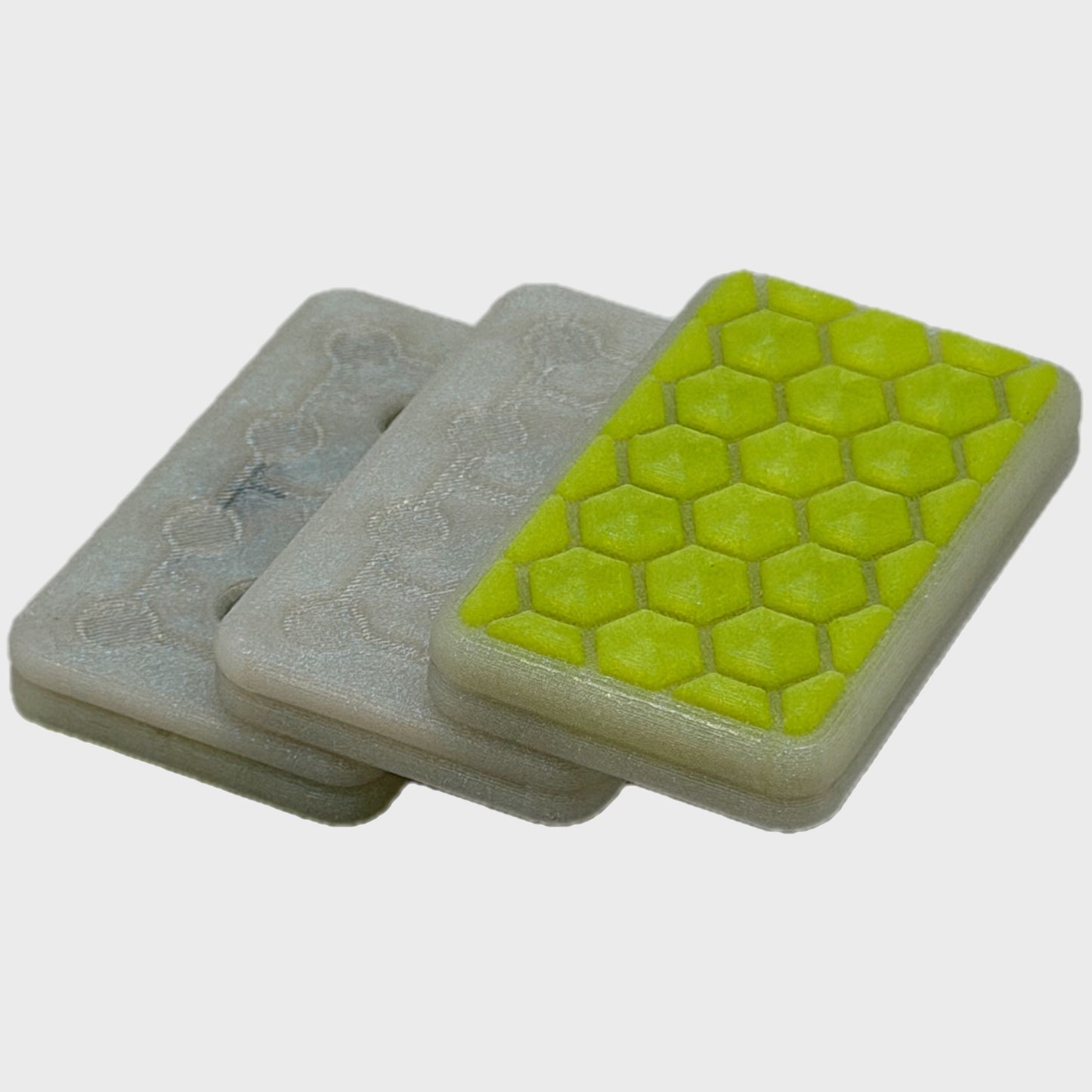 M01MC Diamond/Shimmer Green Large Hex - Modular Dual Material Fidget Slider