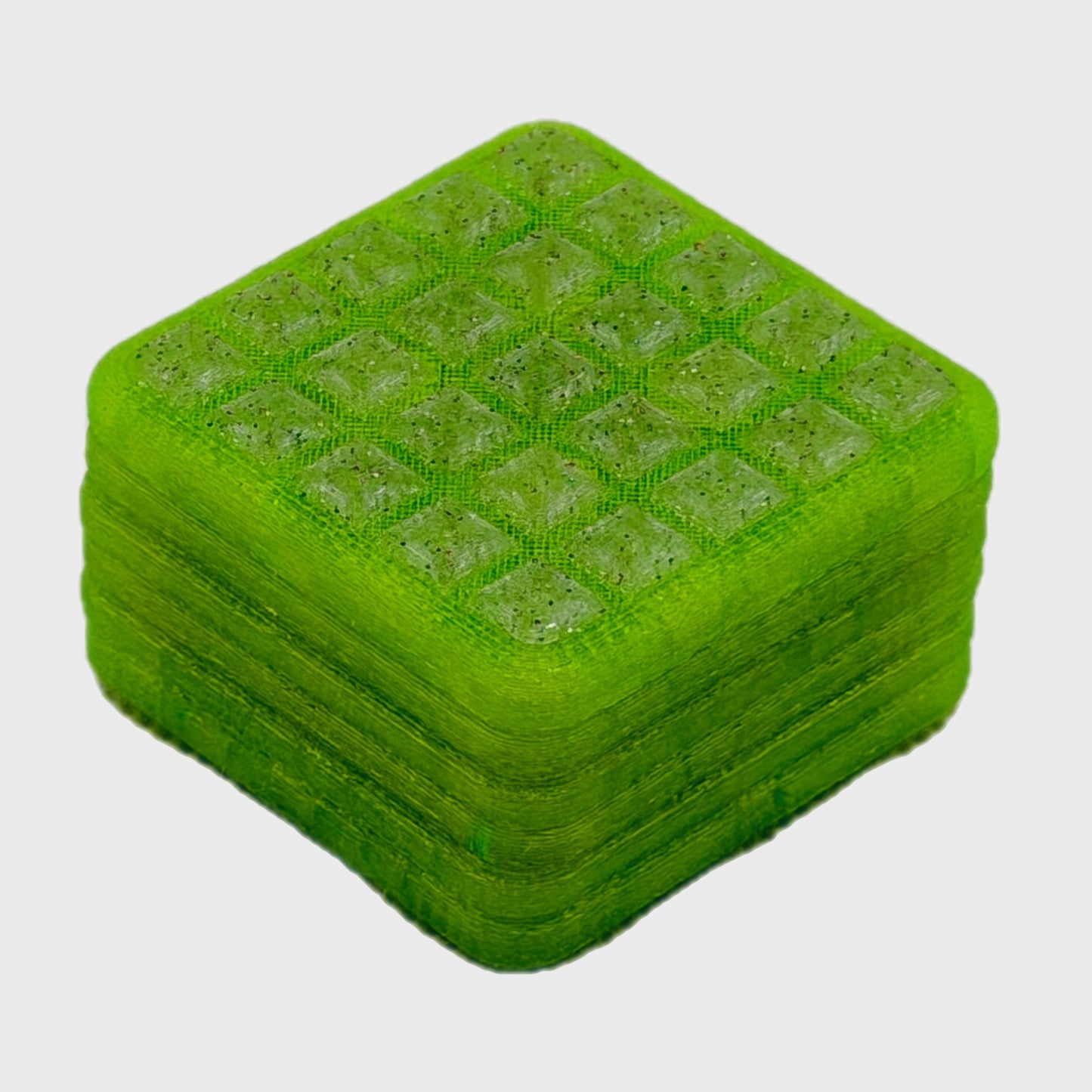 M02MC Translucent Neon Green/Funfetti Grenade - Square Modular Dual Material Fidget Slider